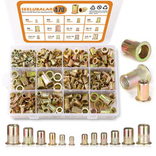 470PCS SAE & Metric Rivet Nut Kit, 6-32 to 3/8-16, M3 to M10 picture