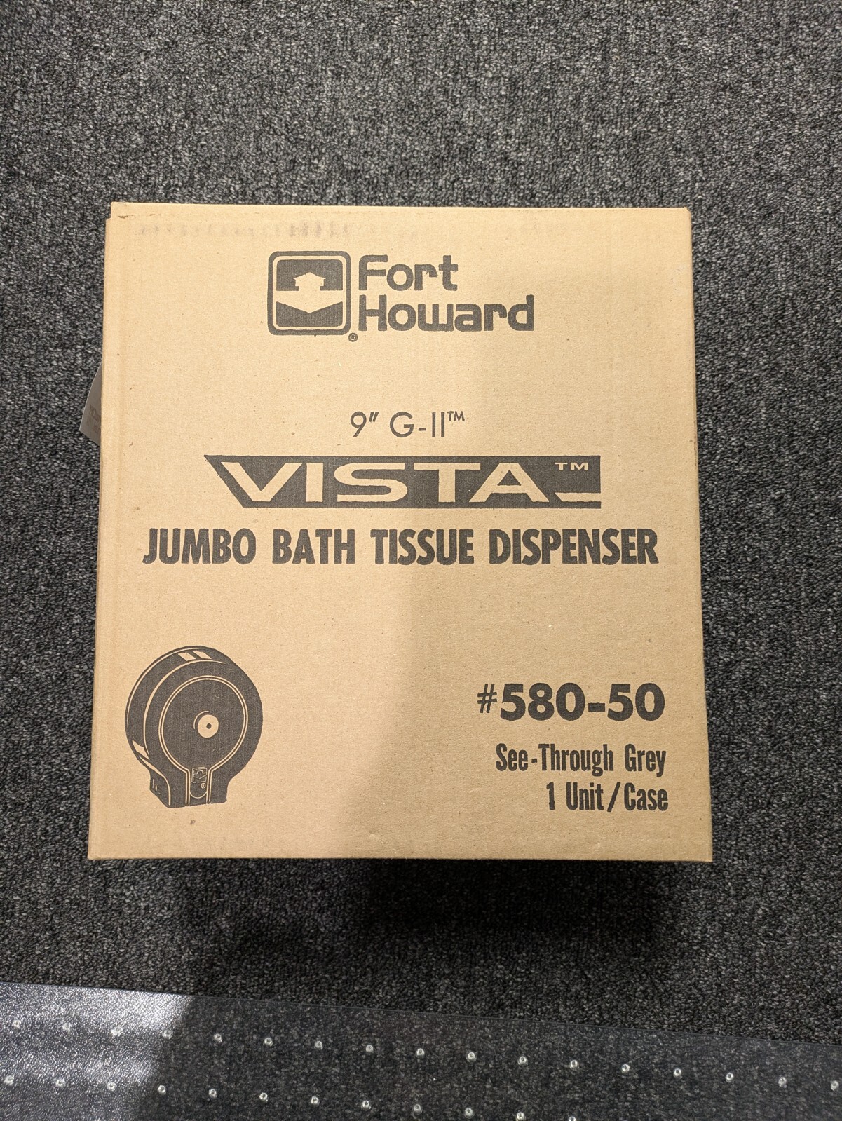 Fort Howard Vista Jumbo Bath Tissue Dispenser 580-50 See-Through Grey 1 Unit 