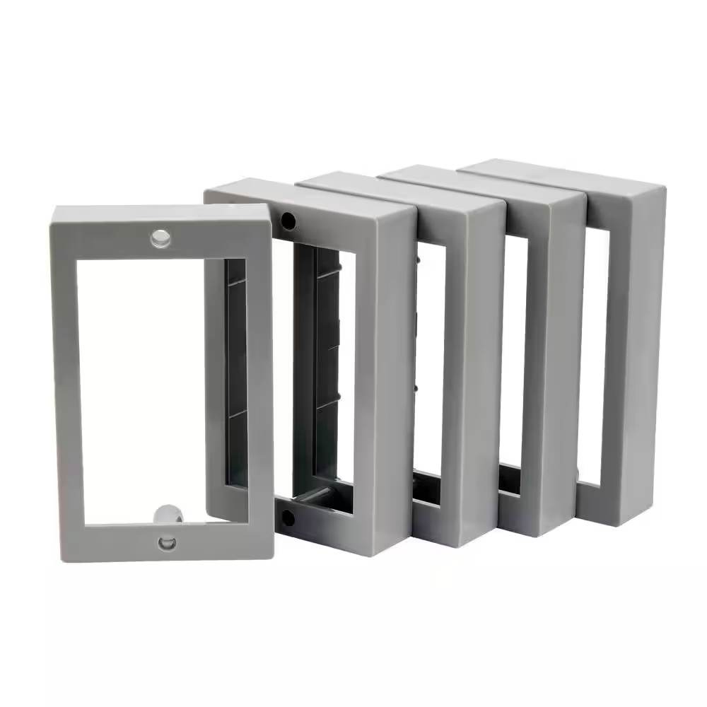 NEW 5-Pack 1-Gang 3/4 in. Electrical Receptacle Box Extension Rings - Durable NEW 5-Pack 1-Gang 3/4 in. Electrical Receptacle Box Extension Rings - Durable