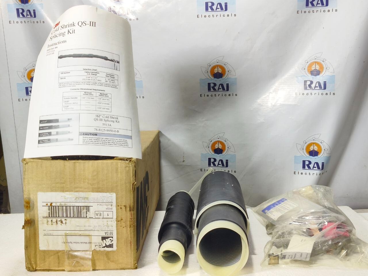 3M 5513A QS-III COLD SHRINK INLINE SPLICE KIT 80-6112-1790-4 9M22A 