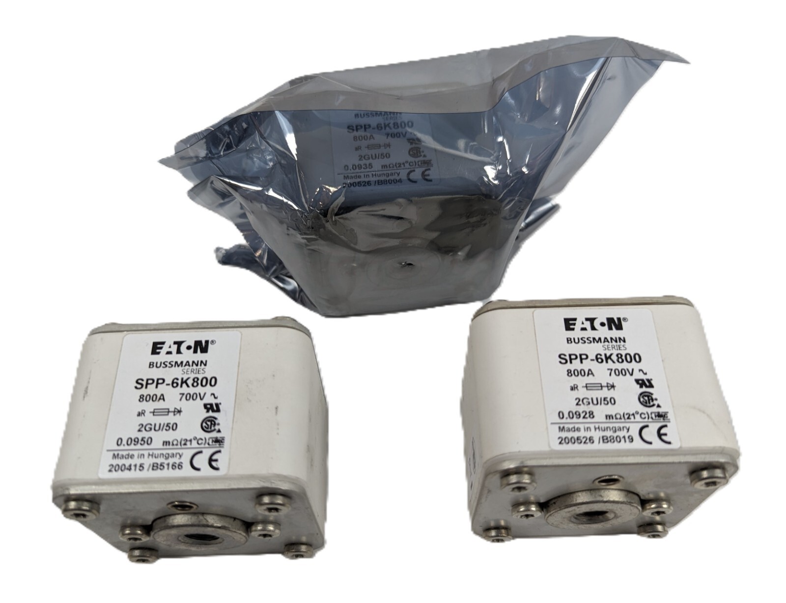 3 Eaton SPP-6K800 Bussmann Series Semiconductor Fuse 800A 700V 2GU/50 NEW 3 Eaton SPP-6K800 Bussmann Series Semiconductor Fuse 800A 700V 2GU/50 NEW