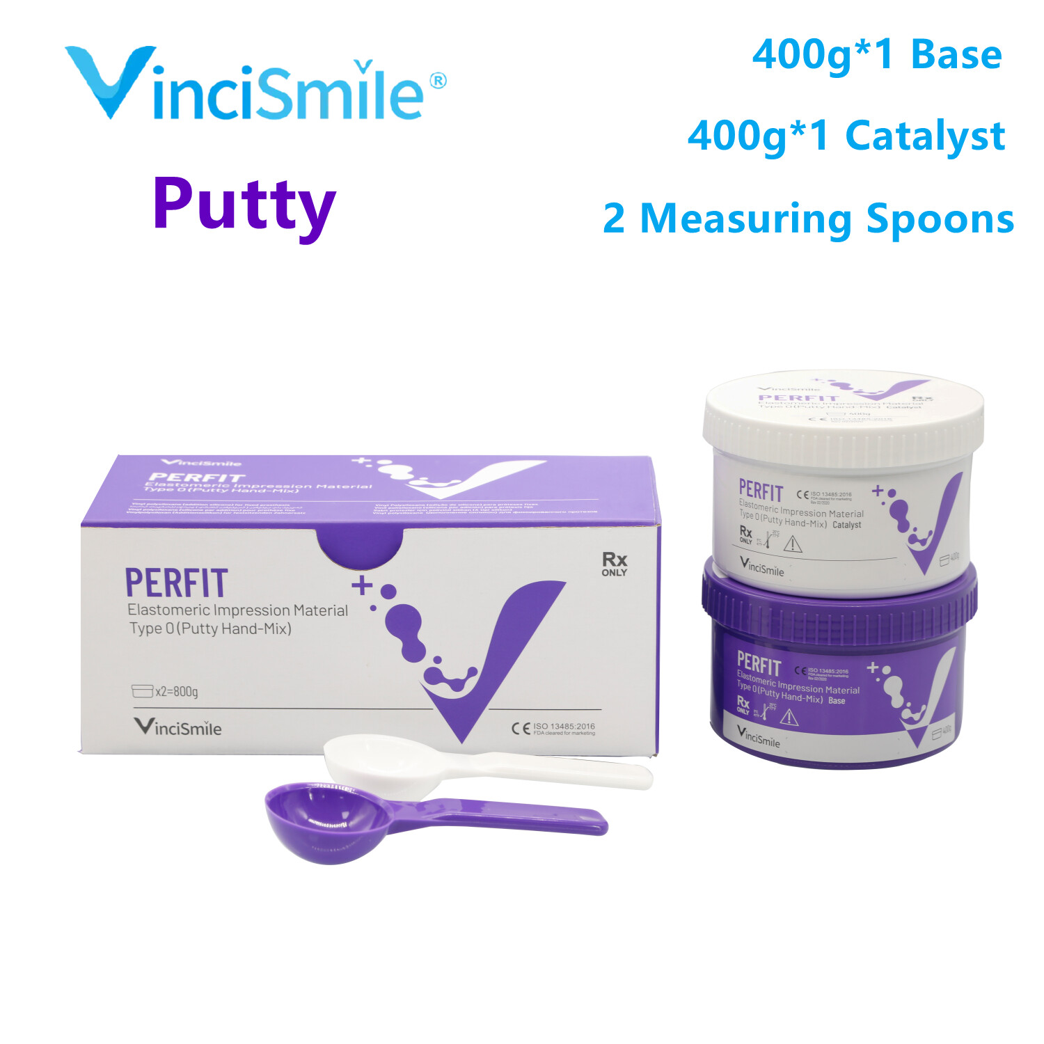 PERFIT Dental Putty PVS VPS Impression Material Base Normal/Fast Set 2 x 400g PERFIT Dental Putty PVS VPS Impression Material Base Normal/Fast Set 2 x 400g