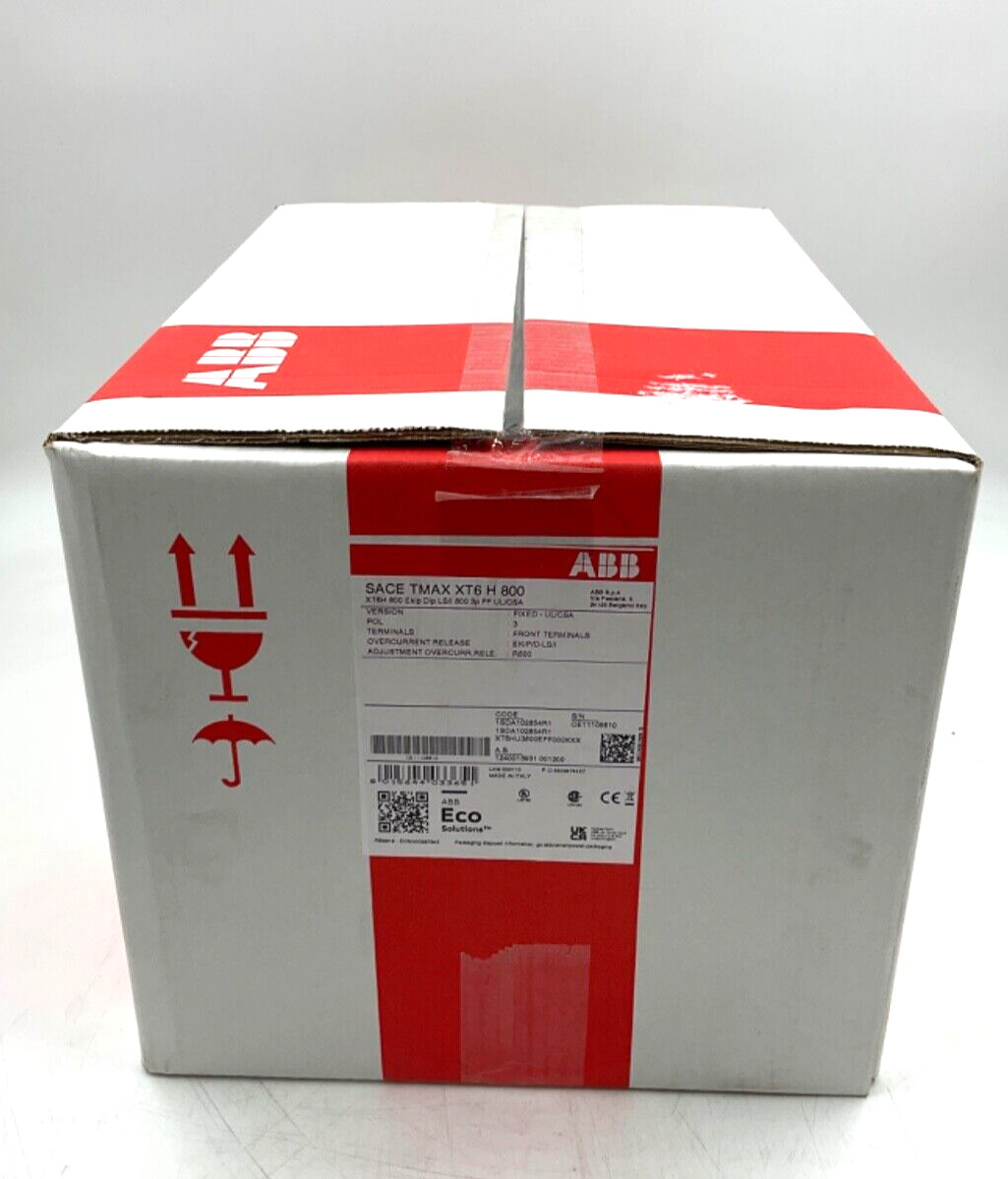 NEW BOXED ABB XT6HU3800EFF000XXX CIRCUIT BREAKER 800 A AMP 65K 3P