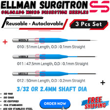 3 Pcs Ellman Colorado Micro Dissection Needle Electrodes Reusable -Tungsten Tips picture