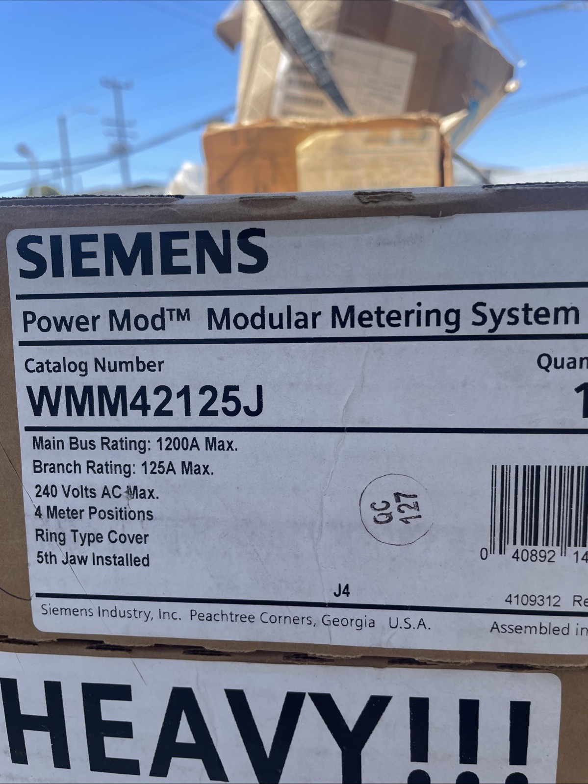 Siemens MM42125J Power Mod Modular Metering System 125 Amp