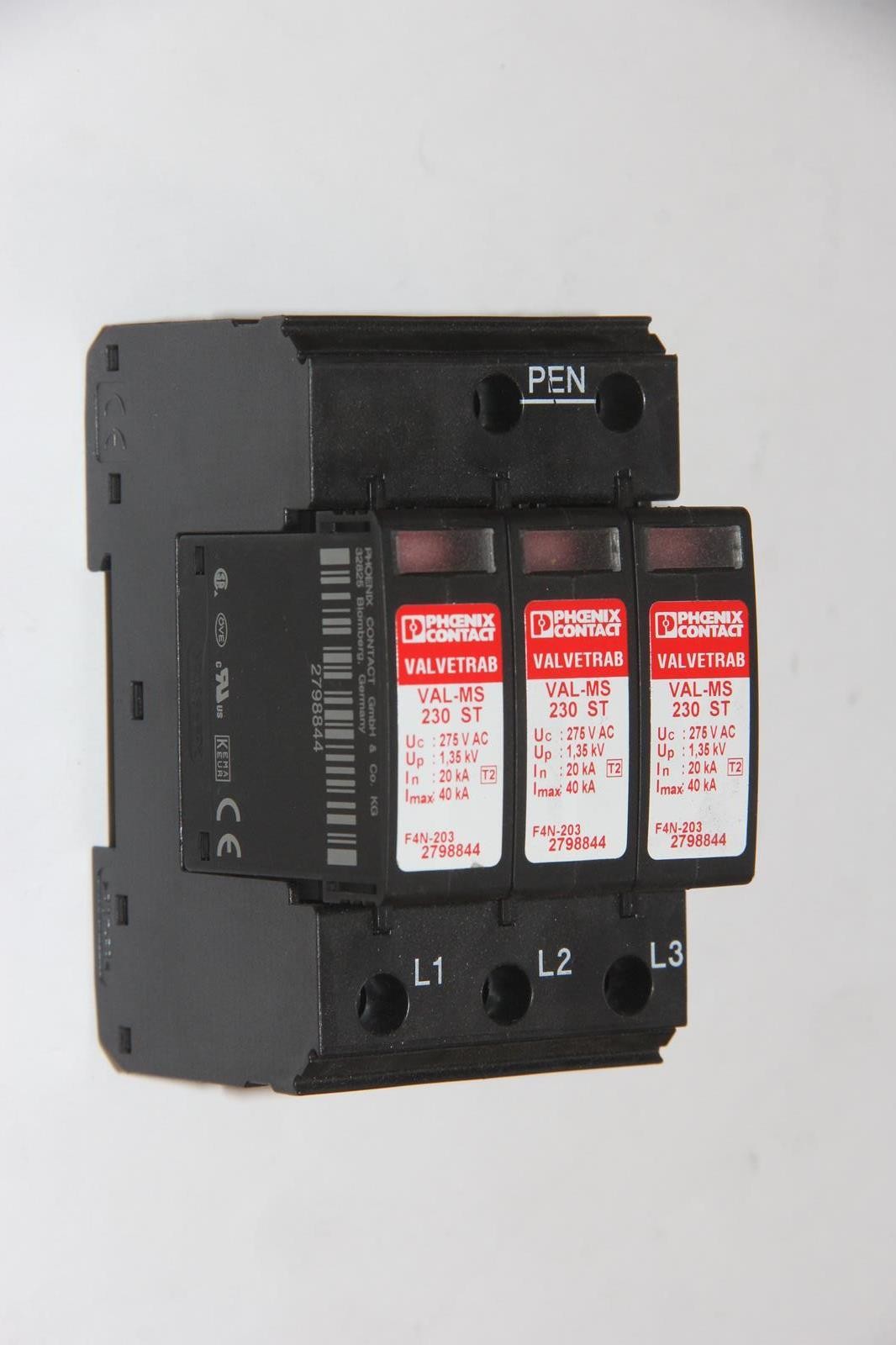 PHOENIX CONTACT VAL-MS 230 ST Triple Surge Protector with VAL-MS Base PHOENIX CONTACT VAL-MS 230 ST Triple Surge Protector with VAL-MS Base