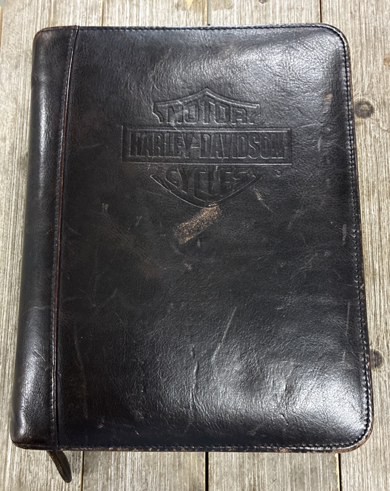 Vintage Harley Davidson Genuine Leather Day Planner Organizer Binder Vintage Harley Davidson Genuine Leather Day Planner Organizer Binder