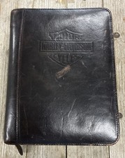 Vintage Harley Davidson Genuine Leather Day Planner Organizer Binder  picture