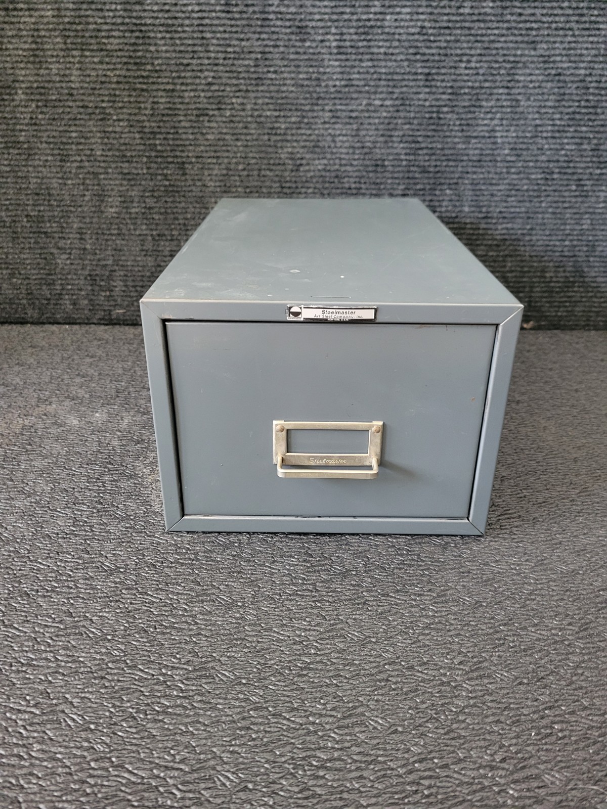 Steelmasters MCM Vintage Single Drawer Stackable 3x5 Index Card File Cabinet Steelmasters MCM Vintage Single Drawer Stackable 3x5 Index Card File Cabinet