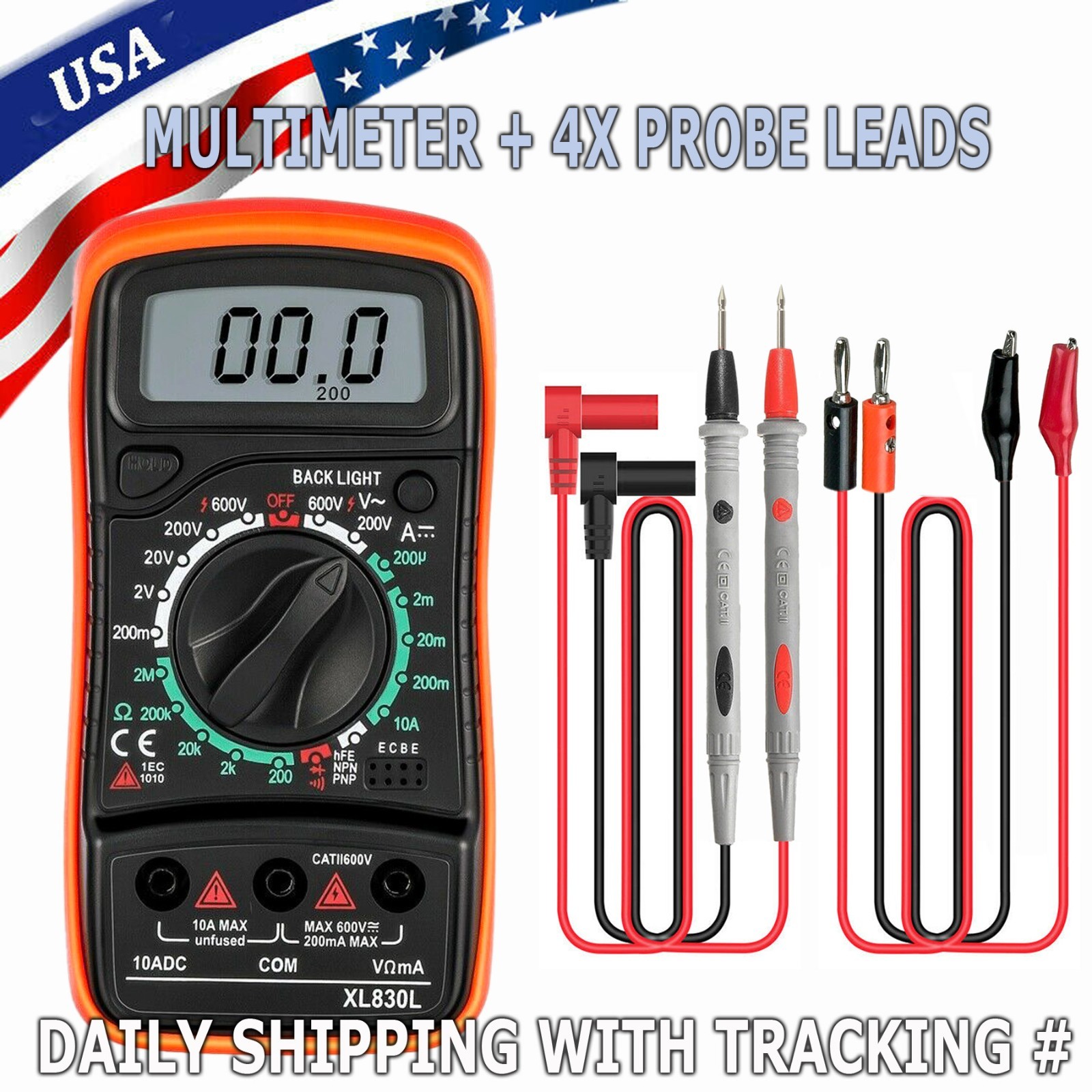 LCD Digital MULTIMETER Voltmeter Ammeter Ohmmeter Volt AC DC Tester Leads Meter LCD Digital MULTIMETER Voltmeter Ammeter Ohmmeter Volt AC DC Tester Leads Meter