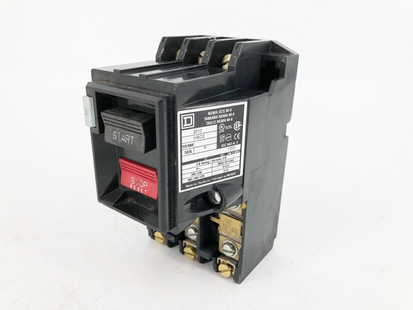 Square D 2510MBO2 Manual Non-Reversing Starter 575VAC 5HP Size M-0 Square D 2510MBO2 Manual Non-Reversing Starter 575VAC 5HP Size M-0