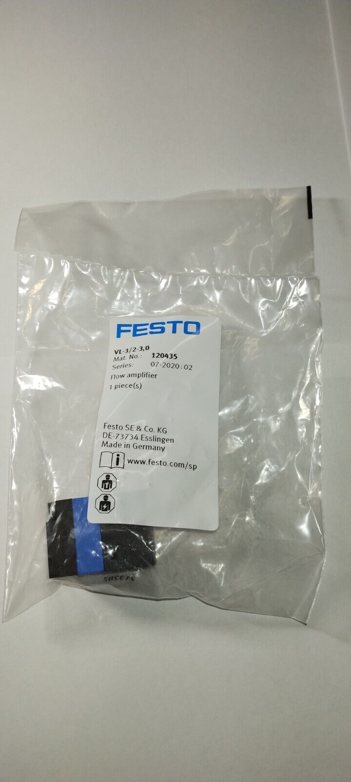 FESTO VL-3/2-3.0 Material No. 120435  Flow Amplifier