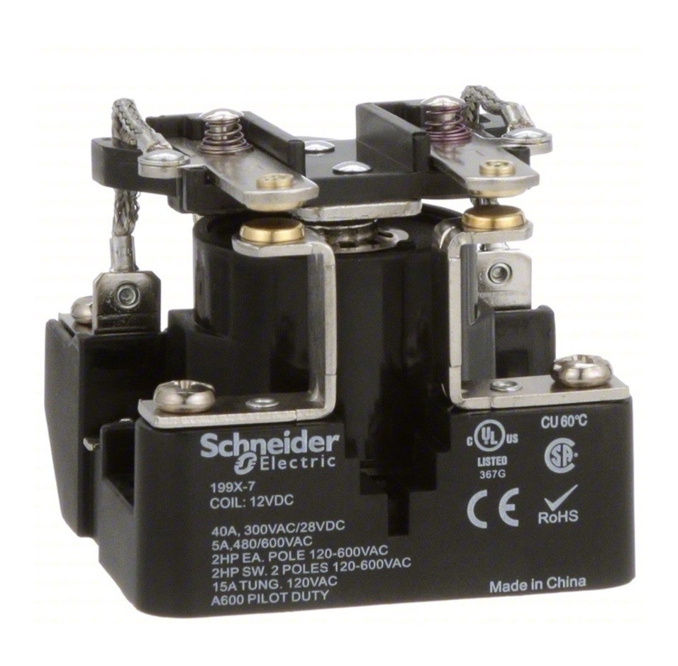 2 PACK Schneider Electric-Legacy Relay 199X-7 Electromechanical Relay DPST-NO40A 2 PACK Schneider Electric-Legacy Relay 199X-7 Electromechanical Relay DPST-NO40A