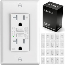 ELECTECK 20 Pack GFCI Outlets 20 Amp, Outdoor GFI, ETL Listed, White | Slim D... picture