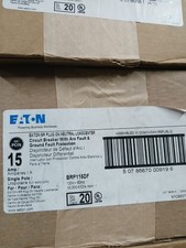 10 Eaton BRP115DF 15A 1p Breaker Dual Function Plug On Neutral Integrated picture