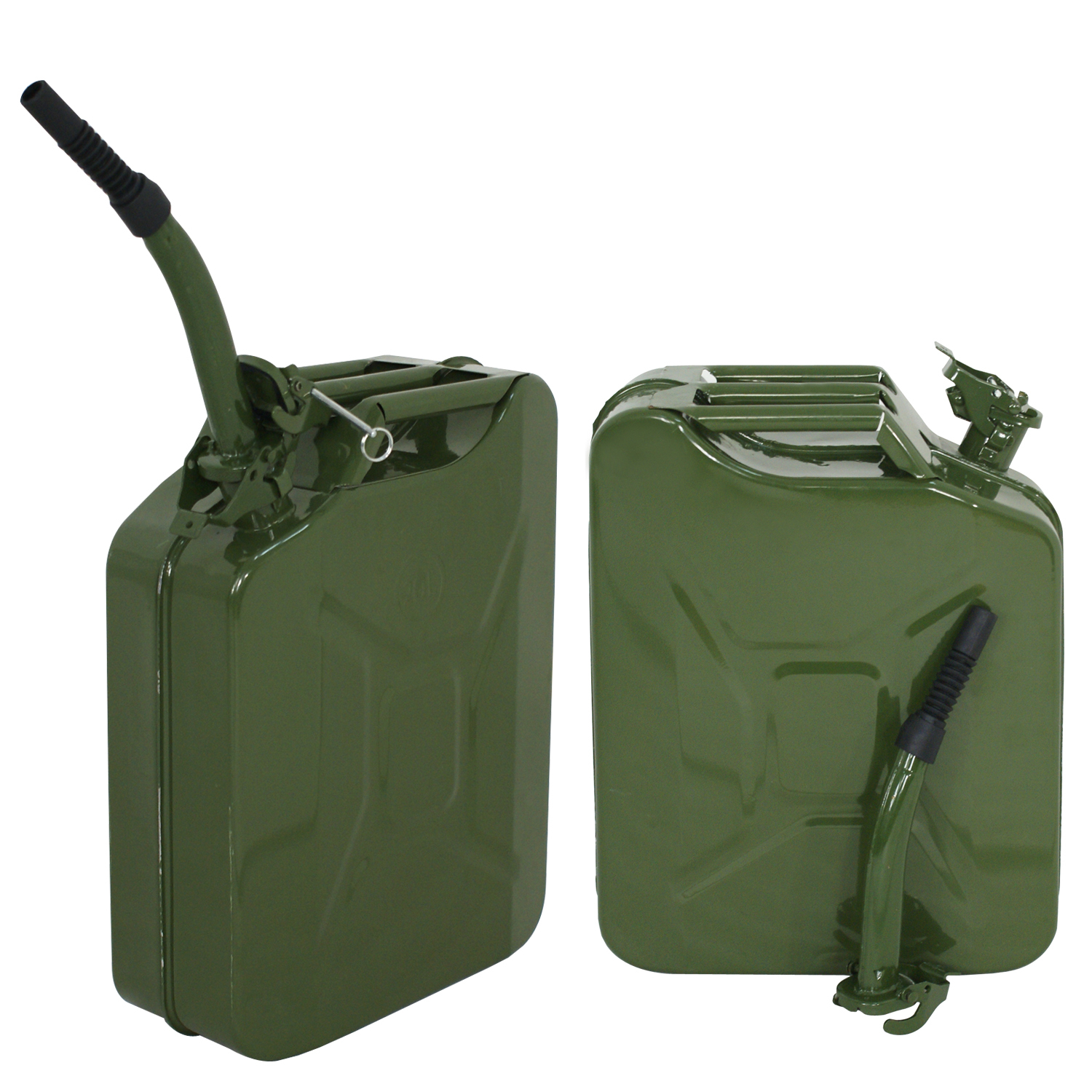 2pc 5 Gallon Jerry Can Steel Green Military NATO Style 20L Storage Tank 2pc 5 Gallon Jerry Can Steel Green Military NATO Style 20L Storage Tank