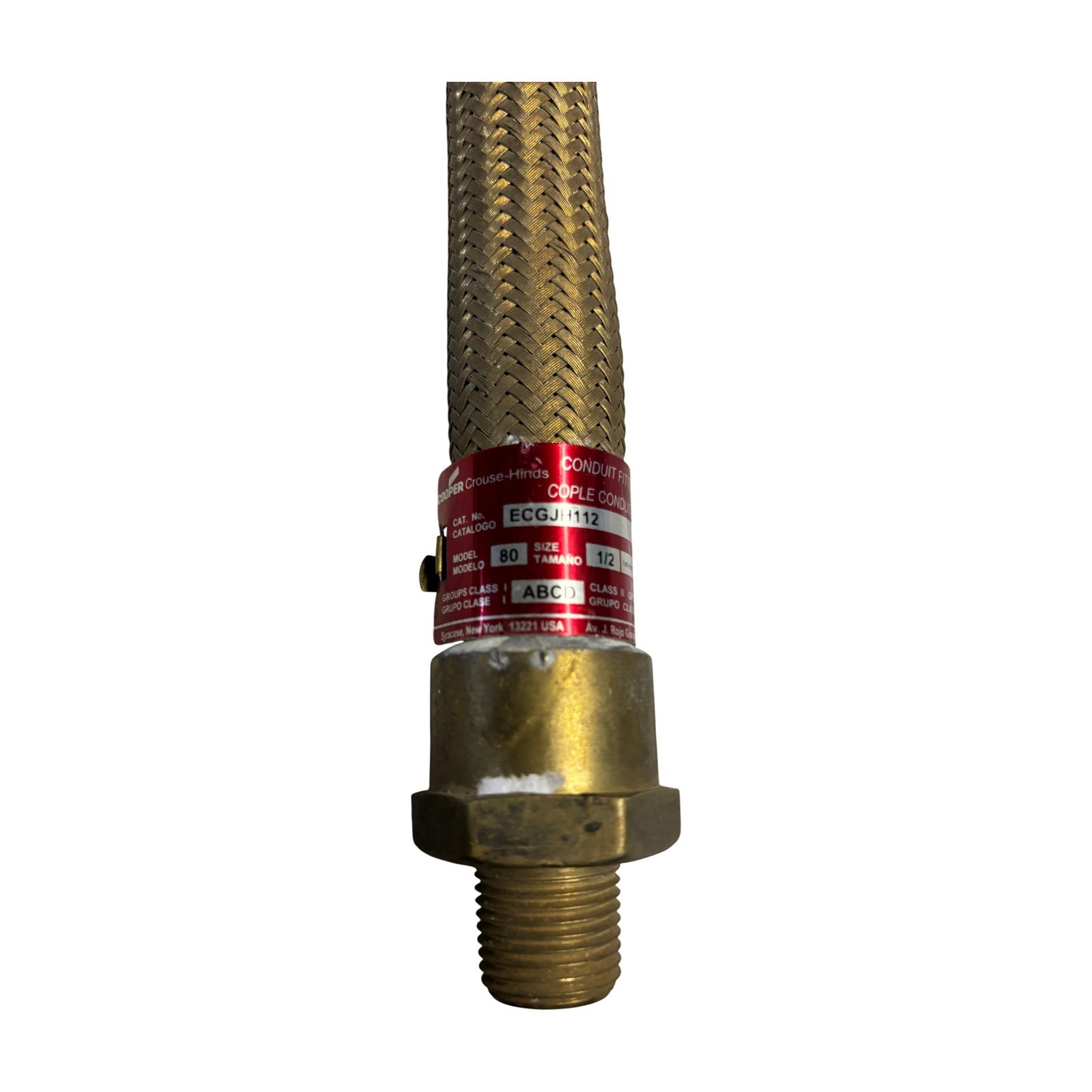 Crouse-Hinds ECGJH112 1/2in Explosion Proof Flexible Conduit Fitting Brass