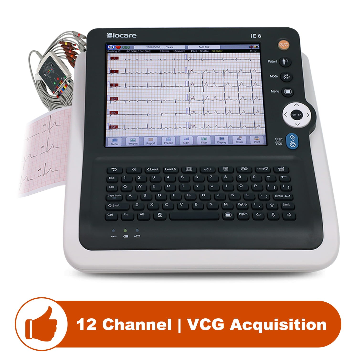 Biocare 12 Lead 6 Channel ECG Machine with Printer 300s Rhythm & HRV ST Analysis Biocare 12 Lead 6 Channel ECG Machine with Printer 300s Rhythm & HRV ST Analysis