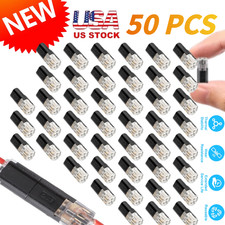50 Pcs Quick Splice Wire Connectors 2 Pin Double Wire Plug with Locking Buckle picture