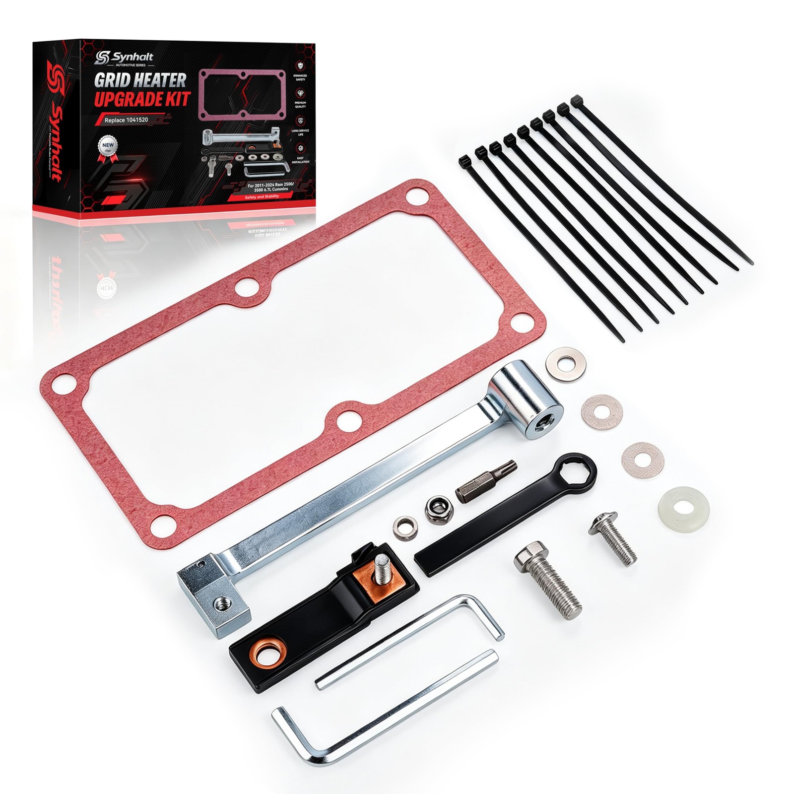 Grid Heater Upgrade Kit for 6.7L Cummins Ram 2500 3500, Bolt Relocation