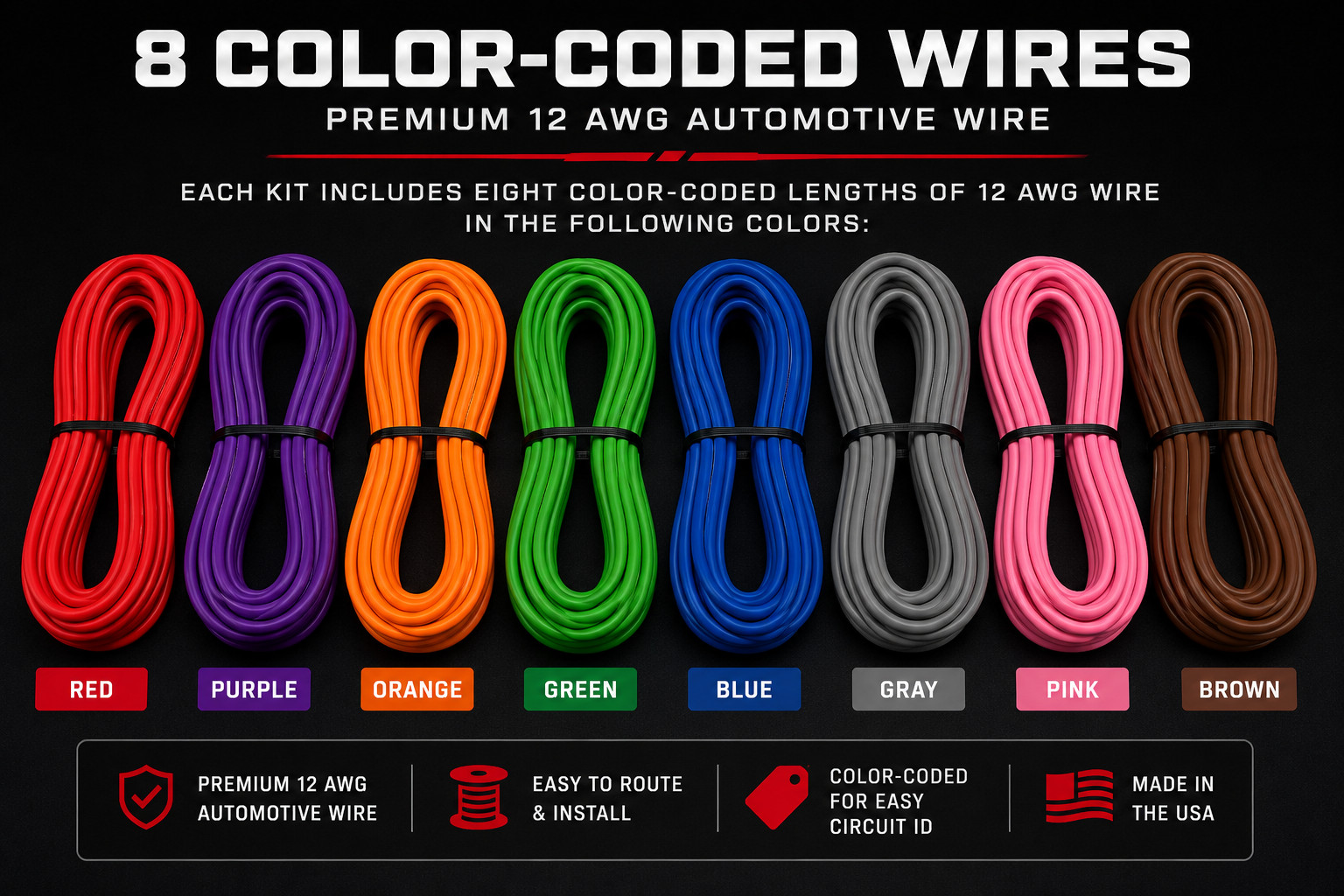 CCS Color-Matched Automotive Wiring Kit | 8 Circuit | Multiple Lengths CCS Color-Matched Automotive Wiring Kit | 8 Circuit | Multiple Lengths