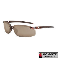 Crossfire ES5 Safety Glasses Crystal Brown Frame HD Brown Flash Mirror Lens picture