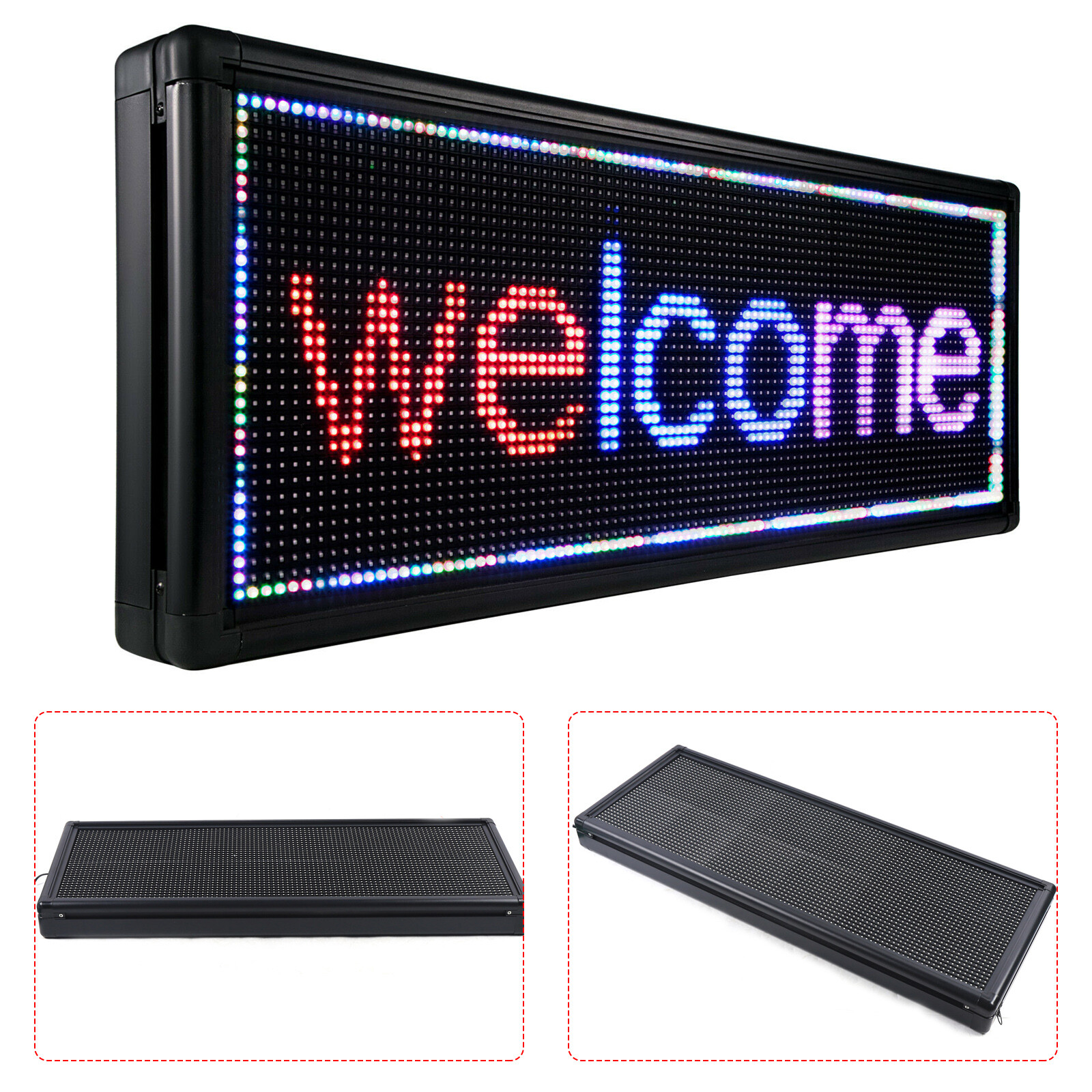 LED SIGN 3-COLOR PROGRAMMABLE OUTDOOR LED SCROLLING MESSAGE BOARD SIGN 40??x15??