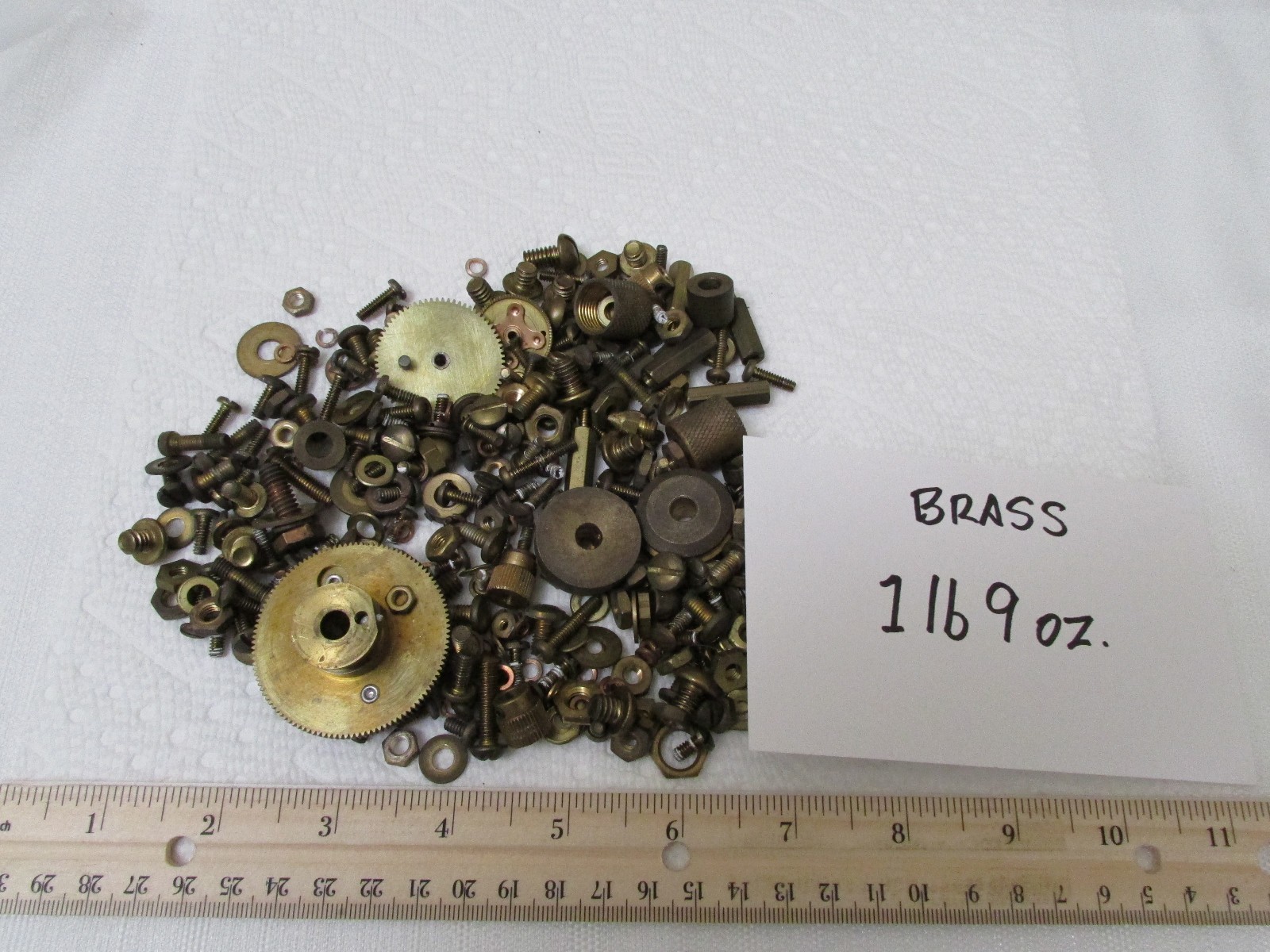1 lb. 9 oz. oz. Vintage Brass Nuts Screws Washers Gears Fasteners Steampunk
