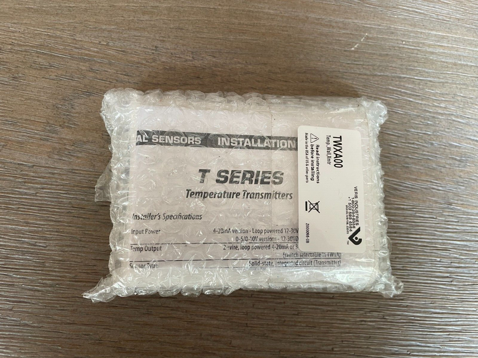 Veris Industries TWXA00 Temp., Wall.Xmir , T-Series