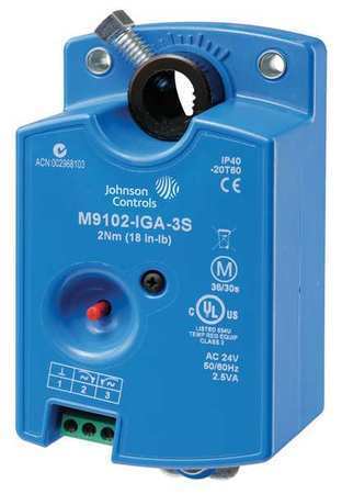 Johnson Controls M9102-Aga-3S Electric Actuator,18 In.-Lb.,-4 To 140