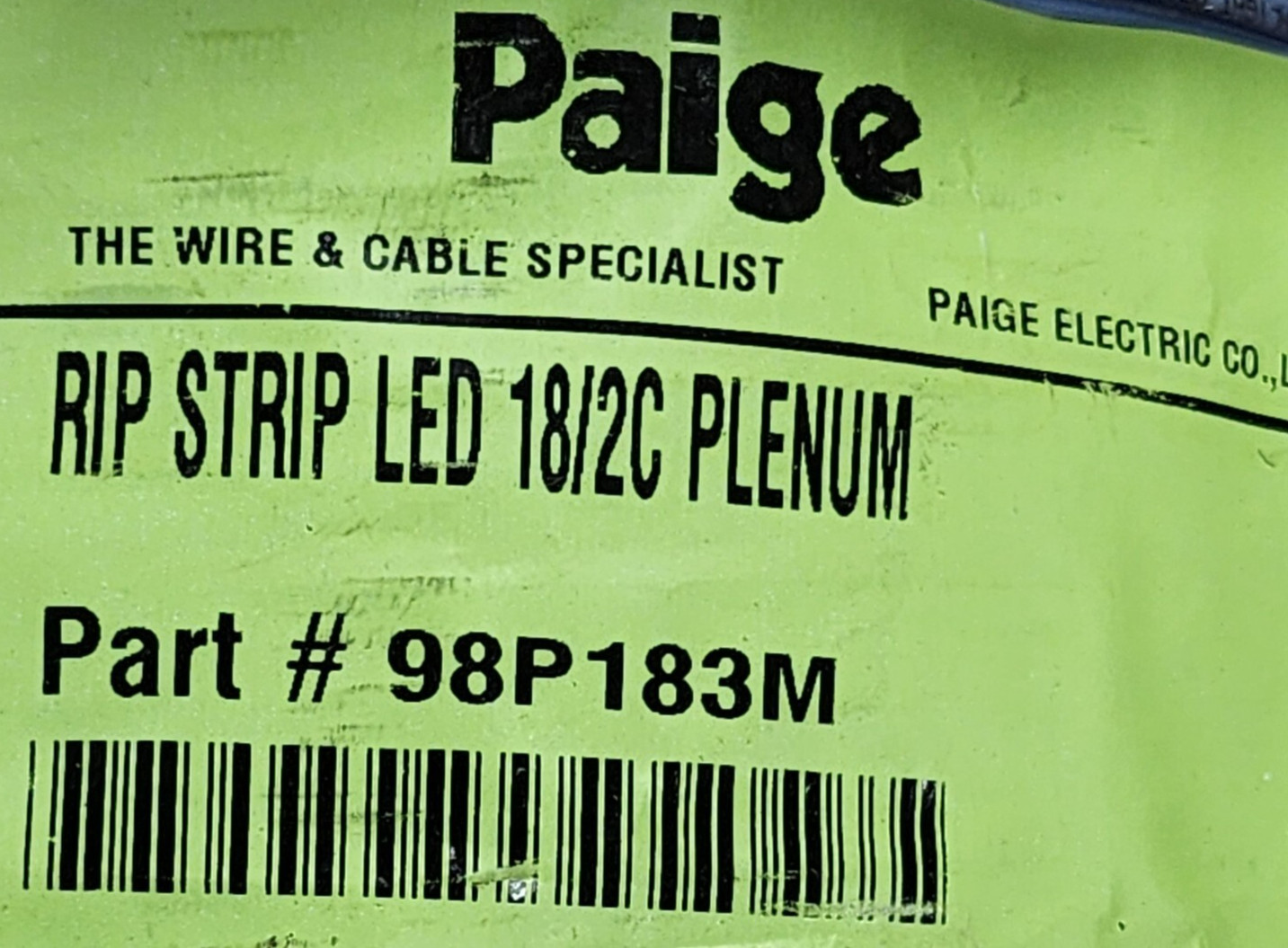 Paige Wire 18/2C Rip Strip Plenum Weather Resistant LED Sign Cable Blue /50ft Paige Wire 18/2C Rip Strip Plenum Weather Resistant LED Sign Cable Blue /50ft