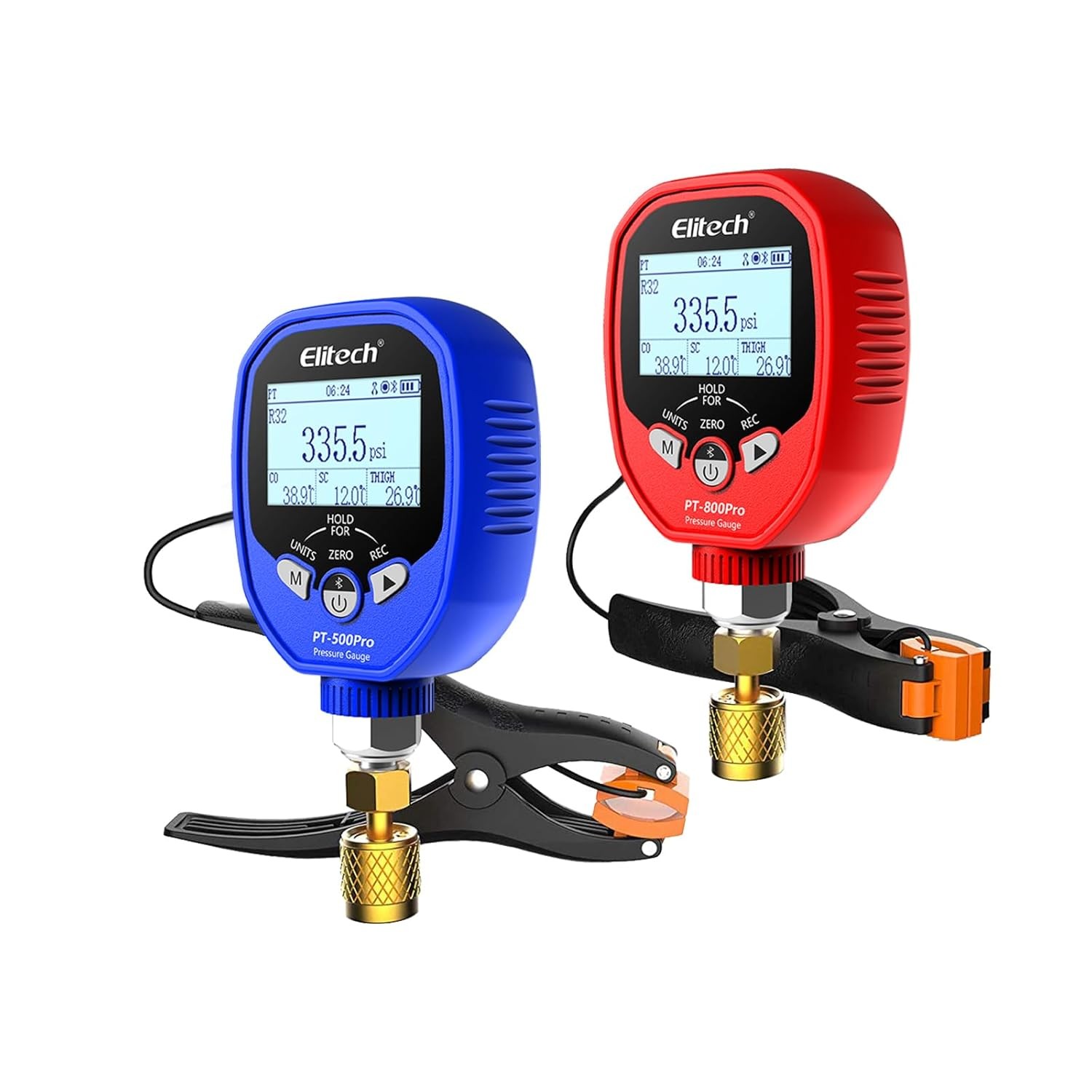 Elitech Wireless Digital Manifold Gauge HVAC Pressure Gauge Set PT-500&PT-800Pro Elitech Wireless Digital Manifold Gauge HVAC Pressure Gauge Set PT-500&PT-800Pro