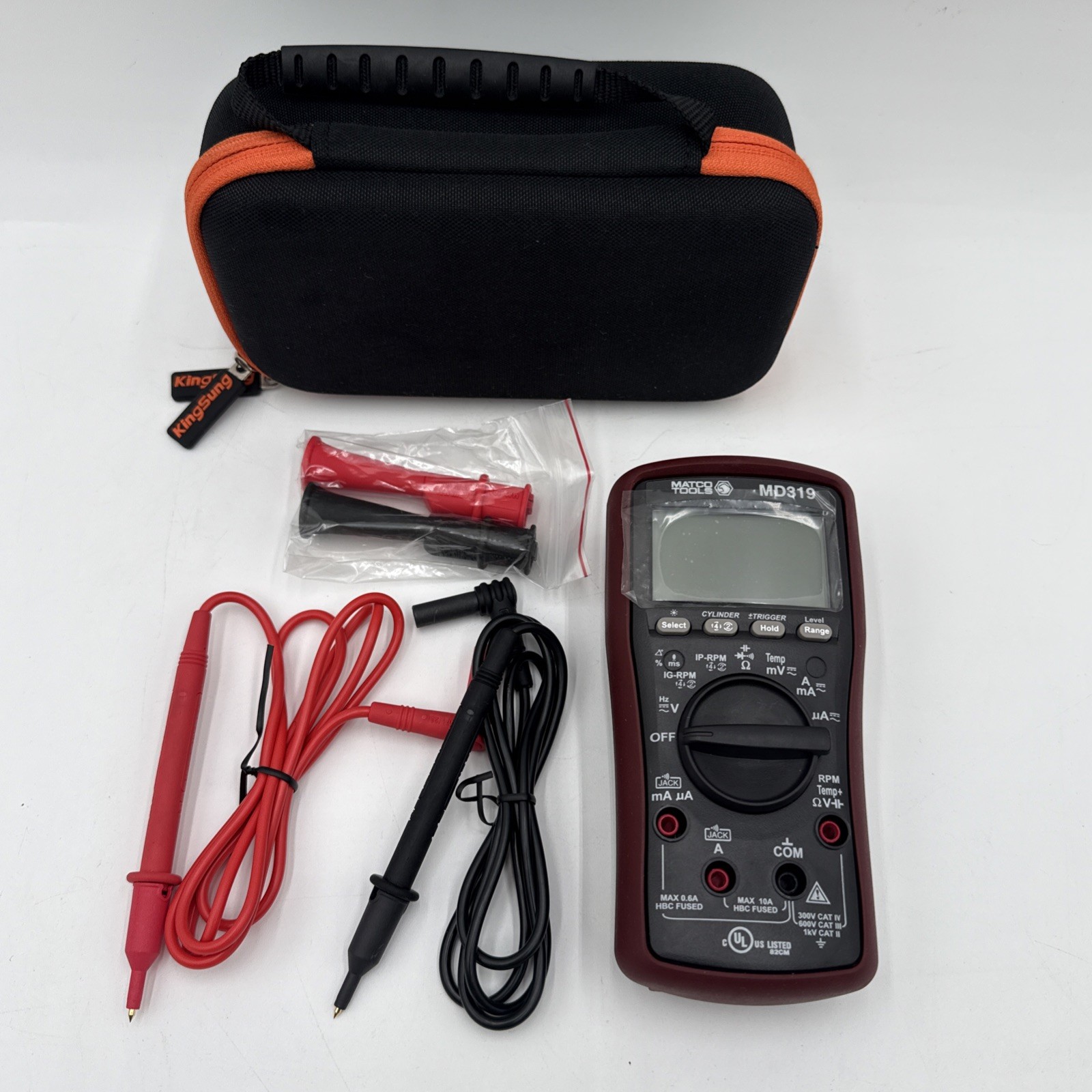 Matco Tools MD319 True RMS Multimeter 6000 Count CAT III 1000V w/ Leads And Case Matco Tools MD319 True RMS Multimeter 6000 Count CAT III 1000V w/ Leads And Case