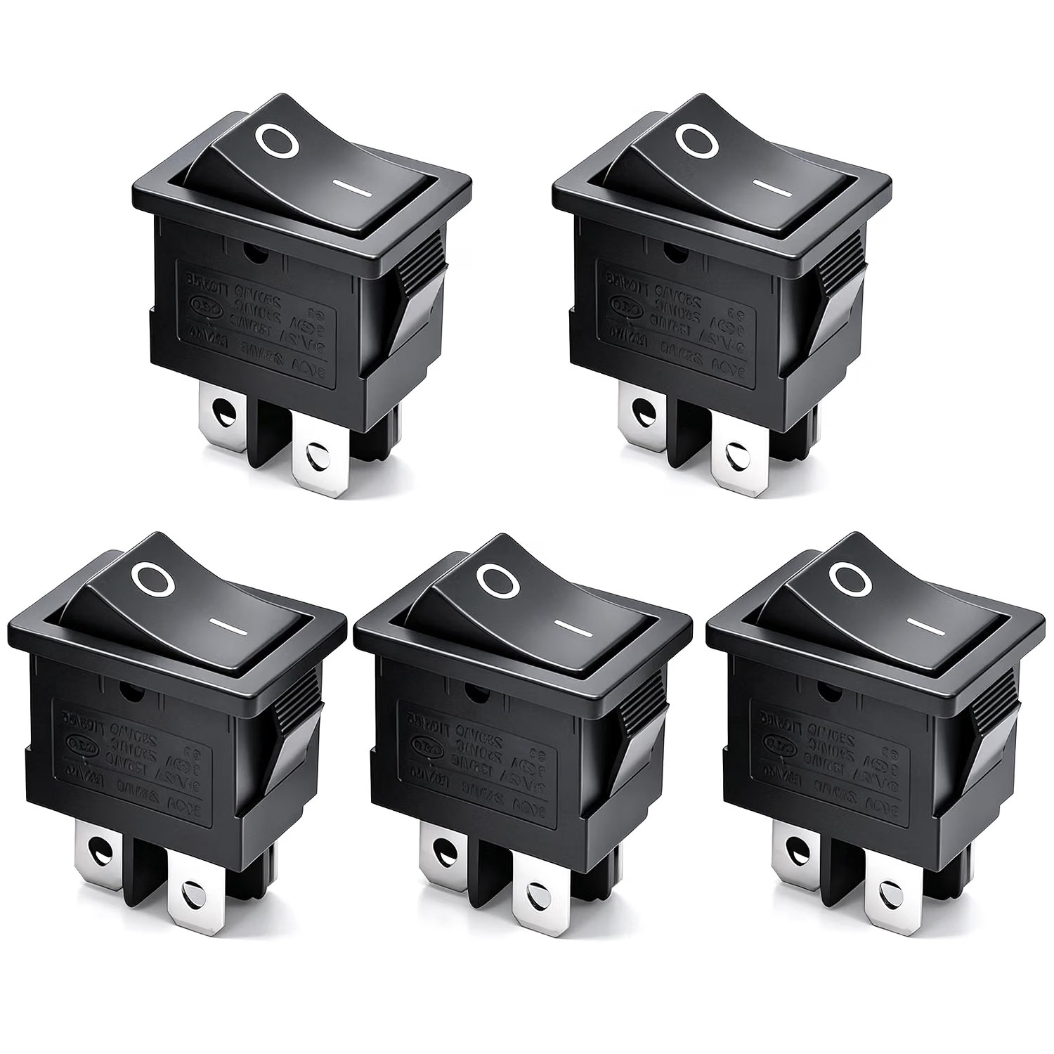 5pcs Snap-in DPST Rocker Switch Toggle Power ON-Off Switch 4 Pin AC 250V 6A 1... 5pcs Snap-in DPST Rocker Switch Toggle Power ON-Off Switch 4 Pin AC 250V 6A 1...