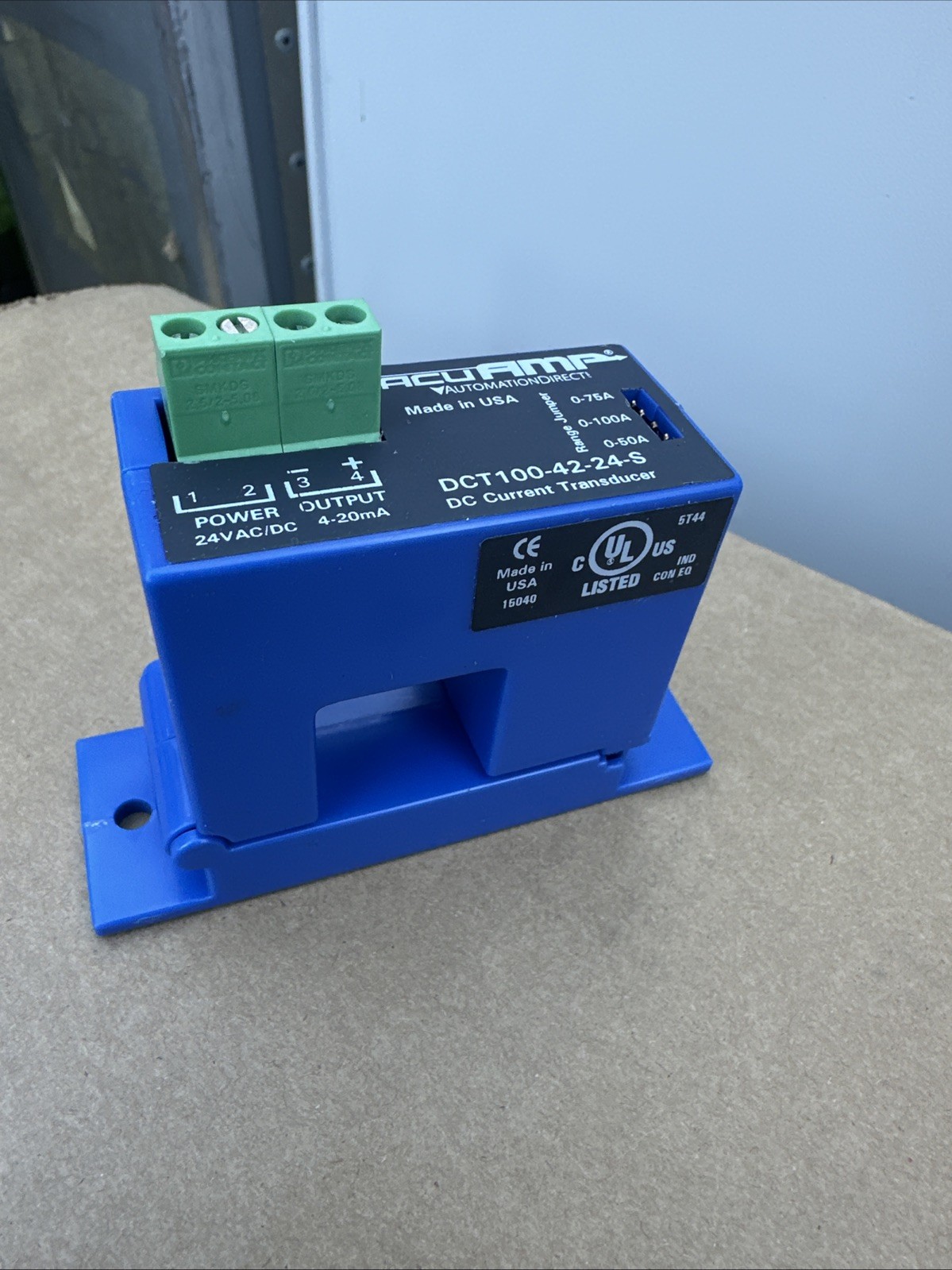 AutomationDirect DCT100-42-24-S DC Current Transducer AcuAMP 4-20mA