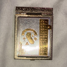 Vintage Miniature Metal Pocket Address Book w/ Alphabet Index Tabs, Lined Pages picture