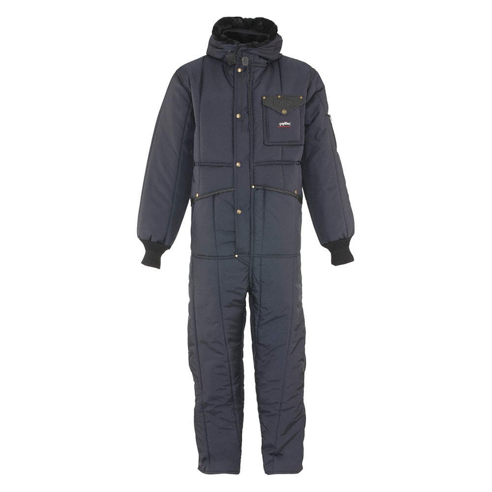 REFRIGIWEAR 0381RNAVLAR Coverall Suit With Hood Navy Large 32XJ25 REFRIGIWEAR 0381RNAVLAR Coverall Suit With Hood Navy Large 32XJ25
