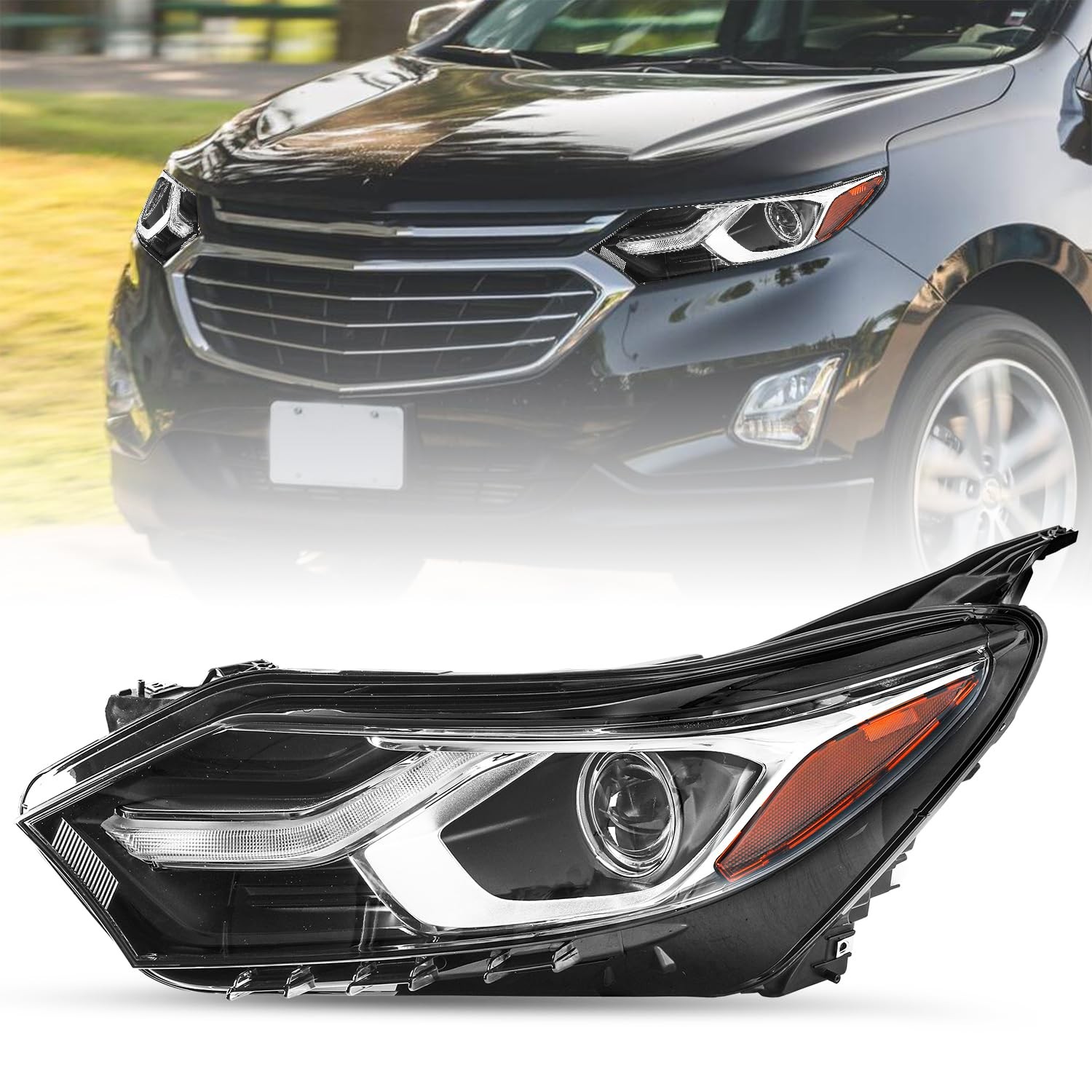 HID/XENON Model Headlights Assembly Fit 2018-2021 Chevy Equinox