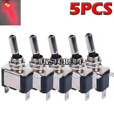 5 X 12V 20A Red LED Light Rocker Toggle Switch SPST ON/OFF Car Truck picture