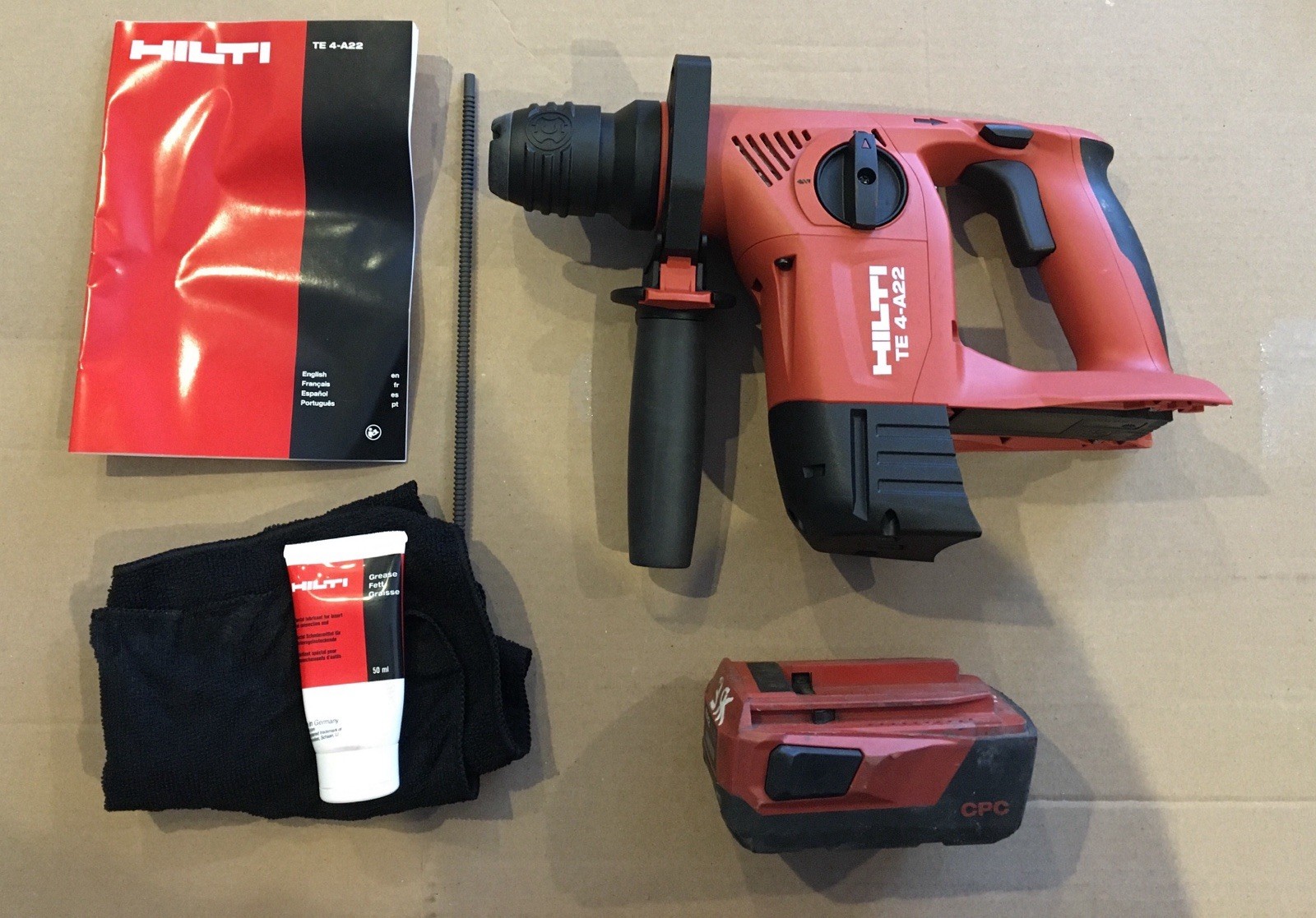 HILTI TE 4-A22 Cordless Rotary SDS Hammer Drill With 2.6 Battery 22V Concrete