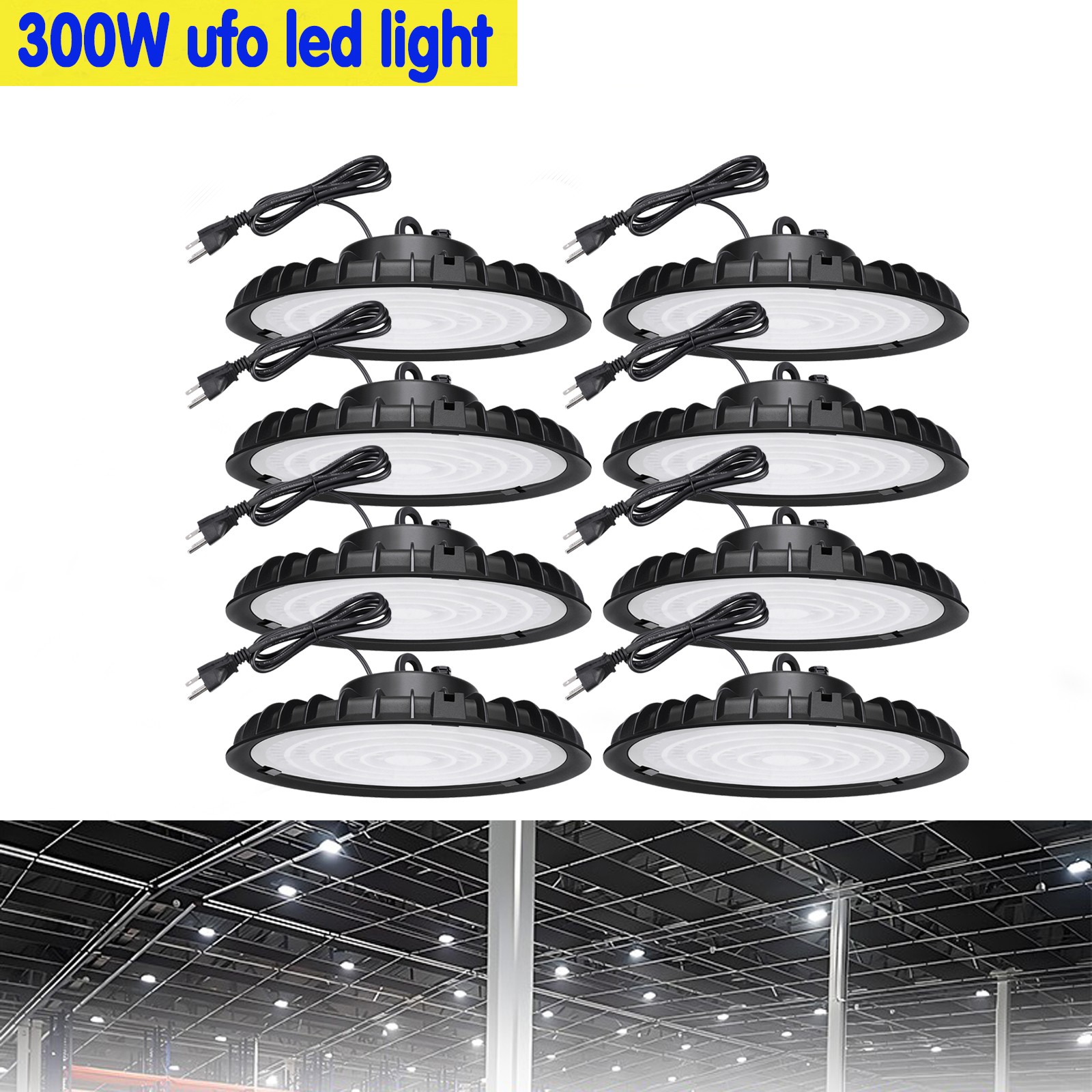 8Pack 300W UFO Led High Bay Light Commercial Industrial Warehouse Led Shop Light 8Pack 300W UFO Led High Bay Light Commercial Industrial Warehouse Led Shop Light