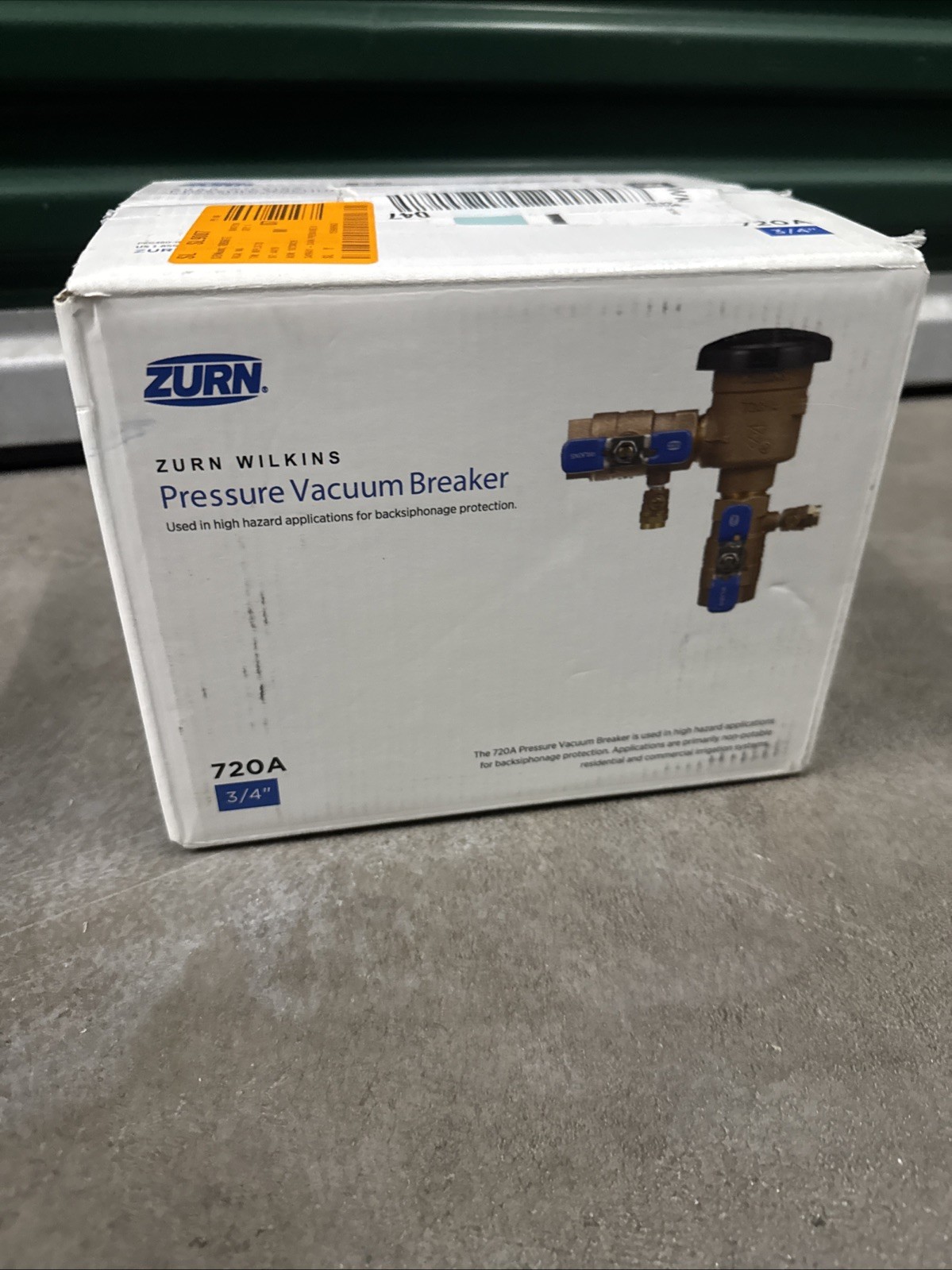 Zurn 34-720A Wilkins 3/4In. 150 PSI Pressure Vacuum Breaker Assembly Zurn 34-720A Wilkins 3/4In. 150 PSI Pressure Vacuum Breaker Assembly