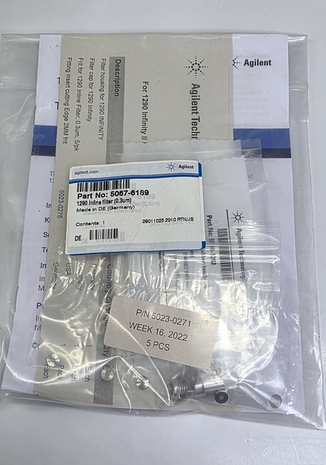 Agilent 5067-6189 Stainless steel inline filter, 0.3 µm, 2 mm id Agilent 5067-6189 Stainless steel inline filter, 0.3 µm, 2 mm id
