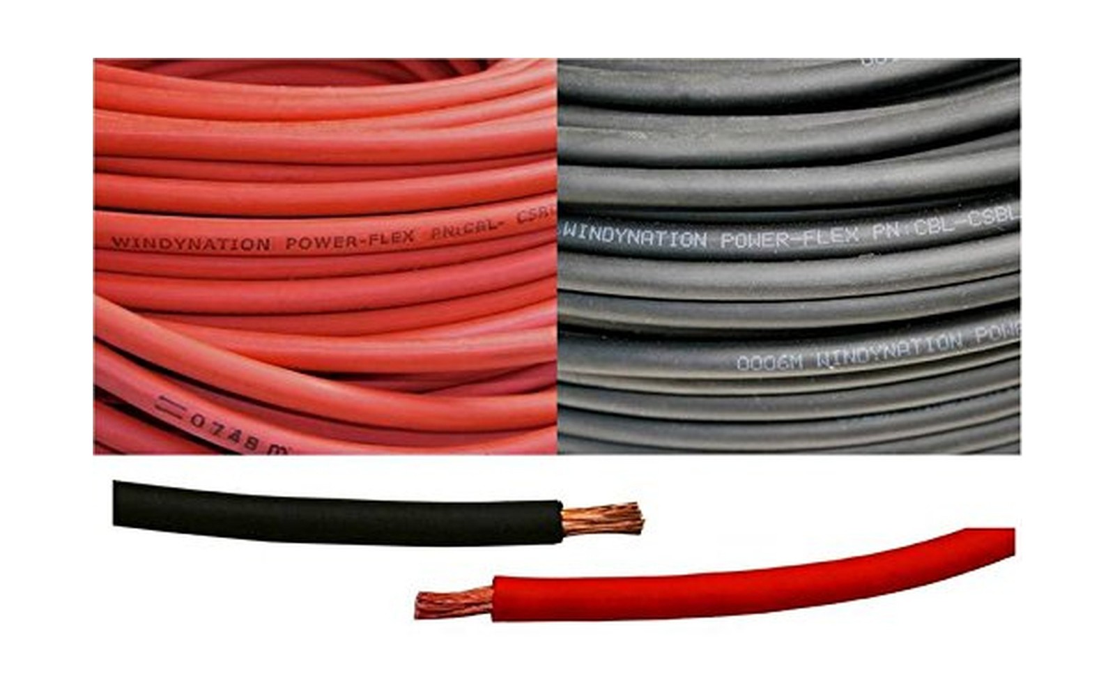 WINDYNATION 1/0 AWG 1/0 Gauge Red and Black Welding Lead & Car Battery Copper... WINDYNATION 1/0 AWG 1/0 Gauge Red and Black Welding Lead & Car Battery Copper...