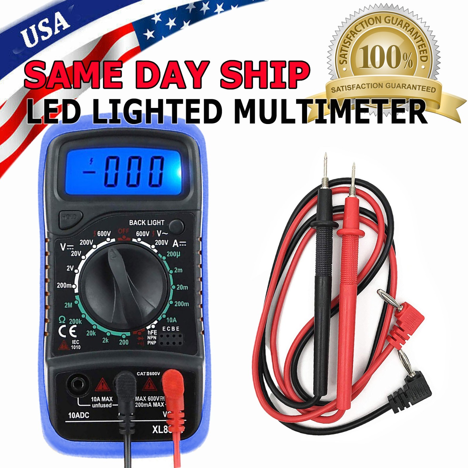 LCD Digital MULTIMETER Voltmeter Ammeter Ohmmeter Volt AC DC Tester Leads Meter LCD Digital MULTIMETER Voltmeter Ammeter Ohmmeter Volt AC DC Tester Leads Meter