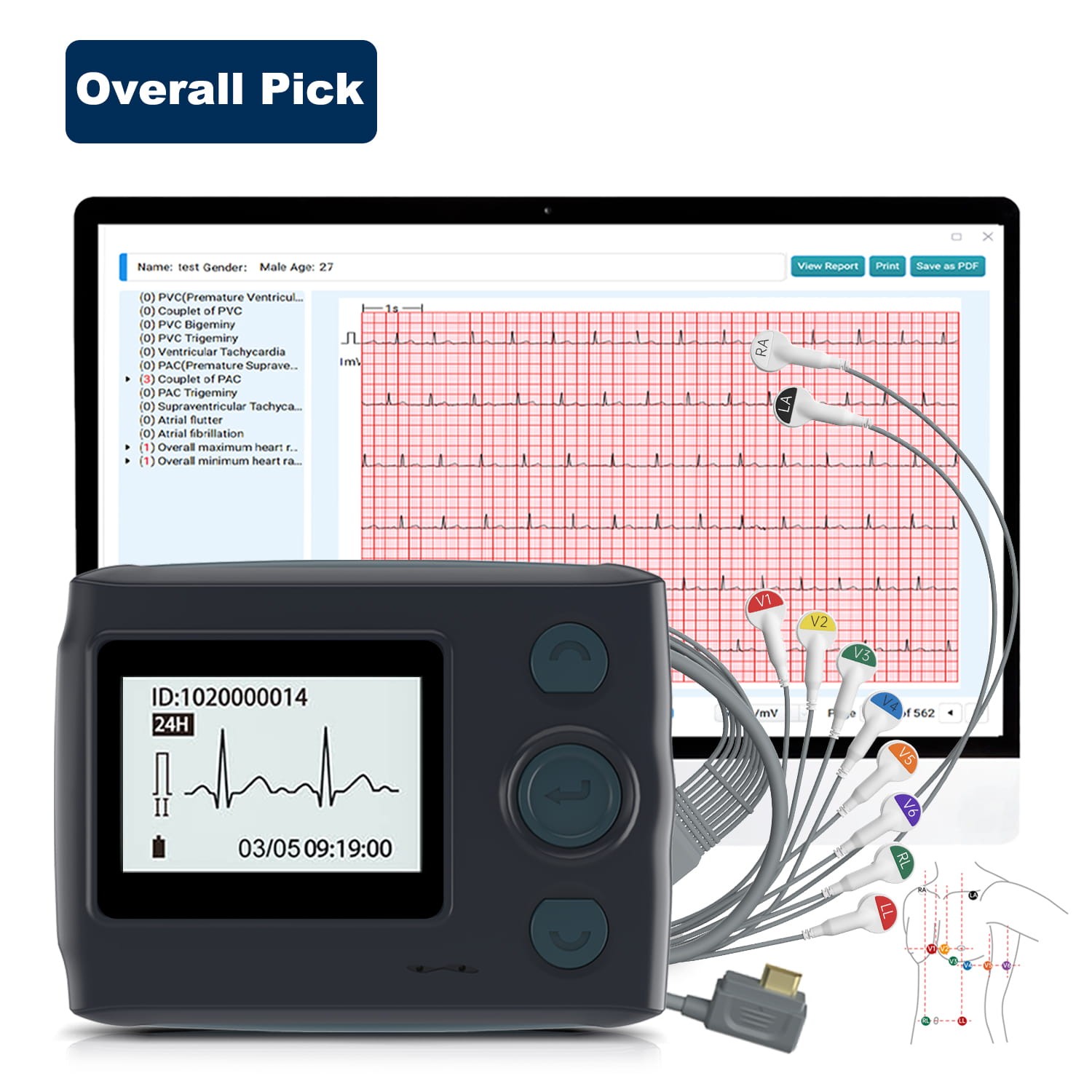 Livenpace TH12 12 Lead Holter Monitor 24h EKG Monitor w PC Software AI Analysis Livenpace TH12 12 Lead Holter Monitor 24h EKG Monitor w PC Software AI Analysis