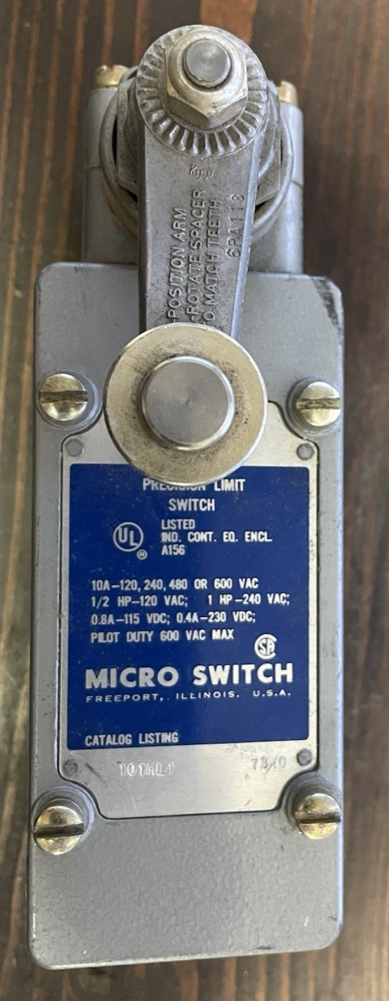 Micro Switch 101ML1 Precision Limit Switch Roller Lever 10A Honeywell USA Made
