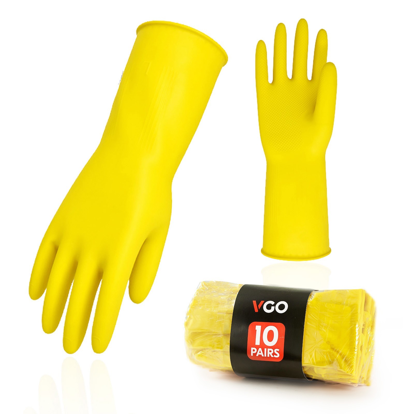 Vgo 1/3/5/10 Pairs Reusable Household Gloves Extra Thickness (HH4601-Y) Vgo 1/3/5/10 Pairs Reusable Household Gloves Extra Thickness (HH4601-Y)