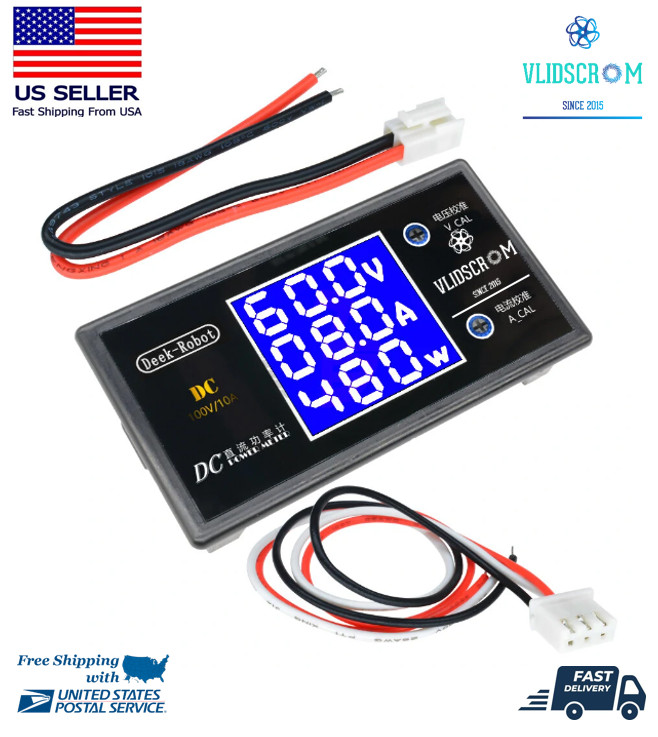 DC 100V 10A LCD Digital Voltmeter Ammeter Wattmeter Power Meter Panel Tester DC 100V 10A LCD Digital Voltmeter Ammeter Wattmeter Power Meter Panel Tester