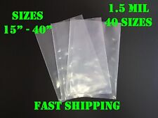Multiple Sizes Clear Poly Bags 1.5Mil Flat Open Top Plastic Packaging Packing picture